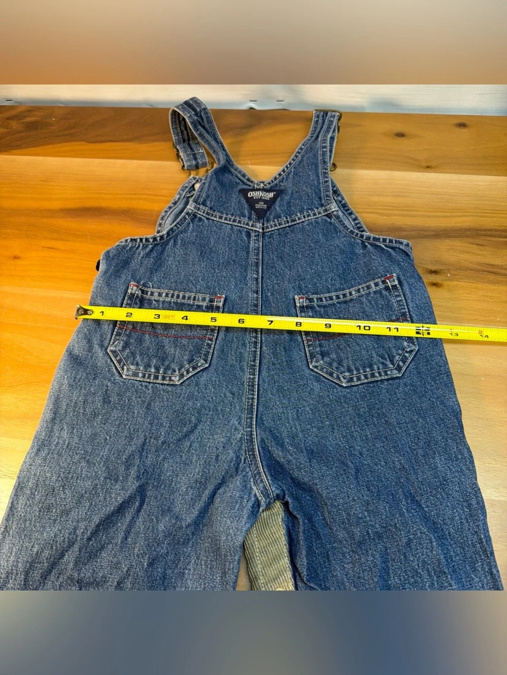 VTG 90s Oshkosh B’ Gosh Two Tone Blue Denim Beige Corduroy Overalls Sz 18 Month